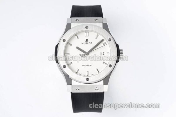 Classic Fusion replica watch details and pricing JJ Factory Hublot 542.NX white Rubber strap mechanical men