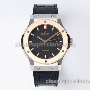 Classic Fusion replica watch details and pricing JJ Factory Hublot 542.NO black Leather strap mechanical men