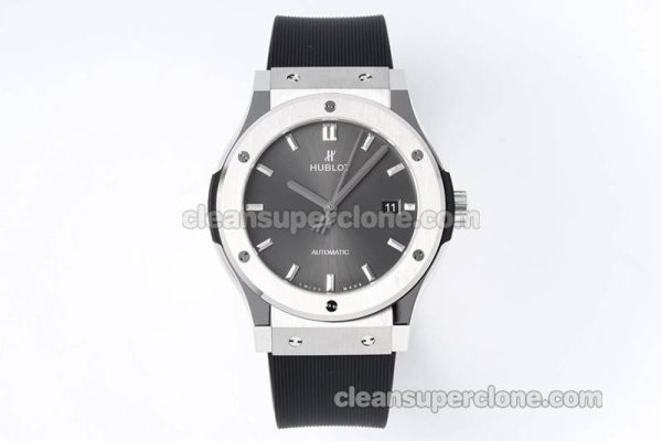 Classic Fusion replica watch details and pricing JJ Factory Hublot 542.NX Grey Rubber strap mechanical men