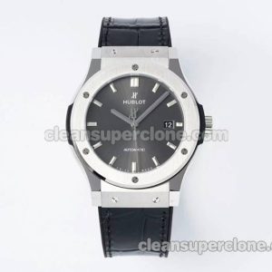 Classic Fusion replica watch details and pricing JJ Factory Hublot 542.NX Grey Leather strap mechanical men