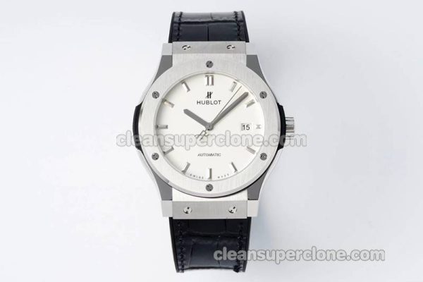 Classic Fusion replica watch details and pricing JJ Factory Hublot 542.NX white Leather strap mechanical men