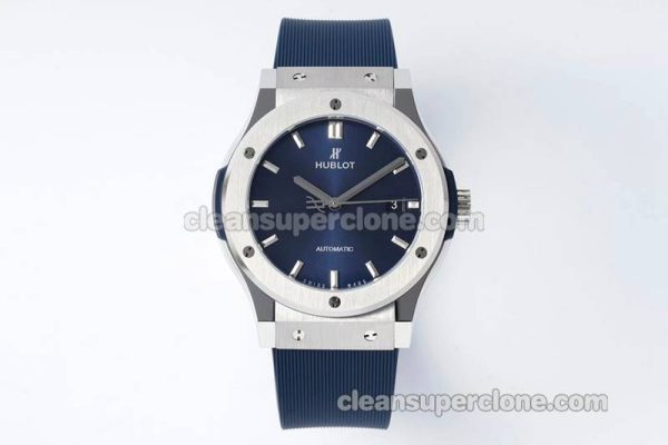 Classic Fusion replica watch details and pricing JJ Factory Hublot 542.NX blue Rubber strap mechanical men