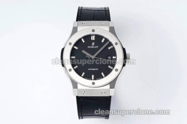 Classic Fusion replica watch details and pricing JJ Factory Hublot 542.NX black Leather strap mechanical men