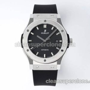 Classic Fusion replica watch details and pricing JJ Factory Hublot 542.NX black Rubber strap mechanical men