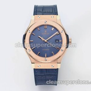 Classic Fusion replica watch details and pricing JJ Factory Hublot 542.OX blue Leather strap mechanical men
