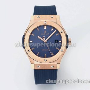 Classic Fusion replica watch details and pricing JJ Factory Hublot 542.OX blue Rubber strap mechanical men