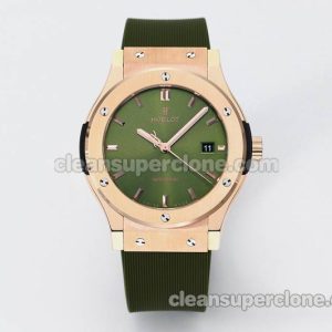 Classic Fusion replica watch details and pricing JJ Factory Hublot 542.OX Green Rubber strap mechanical men