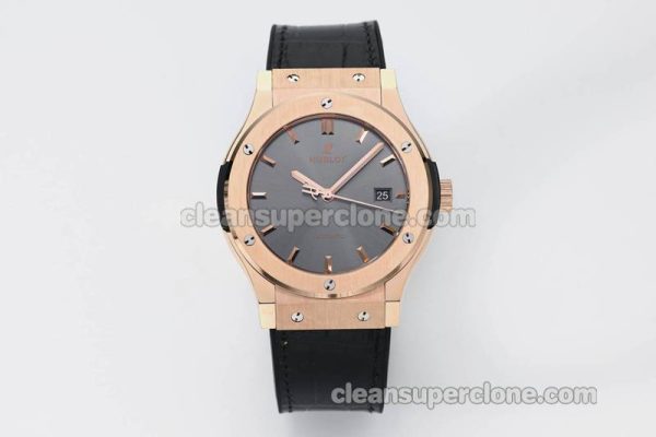 Classic Fusion replica watch details and pricing JJ Factory Hublot 542.OX Grey Leather strap mechanical men