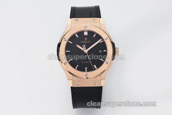 Classic Fusion replica watch details and pricing JJ Factory Hublot 542.OX black Leather strap mechanical men