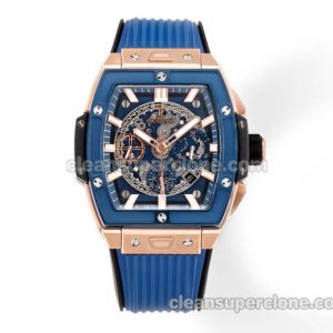 Big Bang replica watch details and pricing Hublot 642.OL Rose gold case blue bezel mechanical men