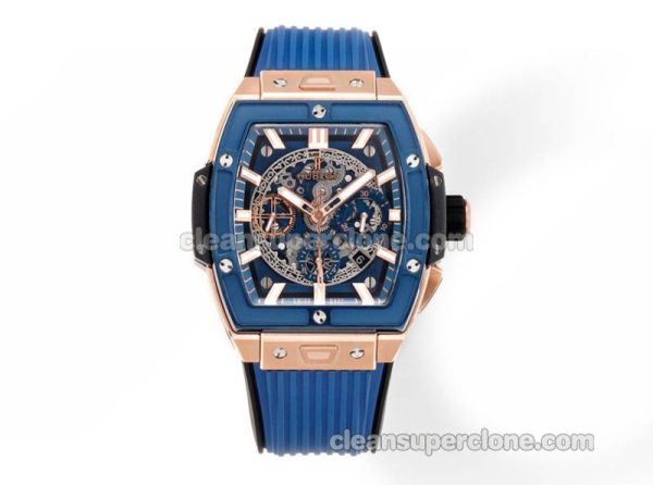 Big Bang replica watch details and pricing Hublot 642.OL Rose gold case blue bezel mechanical men
