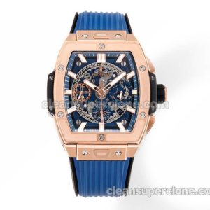 Big Bang replica watch details and pricing Hublot 642.OX Rose gold case blue strap mechanical men