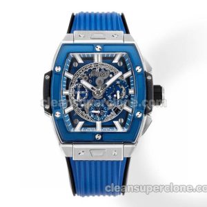 Big Bang replica watch details and pricing Hublot 642.NL Blue bezel blue strap mechanical men