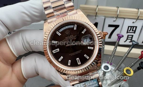 Rolex Super Clone Watch pictures and prices QF Factory Day-date 228235 brown 40mm mechanical men