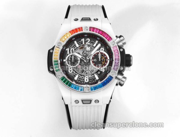 Big Bang replica watch details and pricing Hublot 411.JX Colored diamond ceramics mechanical men
