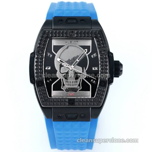 Big Bang replica watch details and pricing TW Factory Hublot 646.CI Skull Blue rubber mechanical men