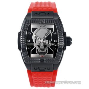 Big Bang replica watch details and pricing TW Factory Hublot 646.CI Skull red rubber mechanical men