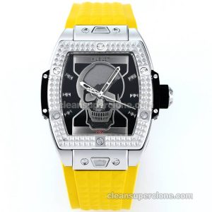 Big Bang replica watch details and pricing TW Factory Hublot 646.CI Skull yellow rubber mechanical men