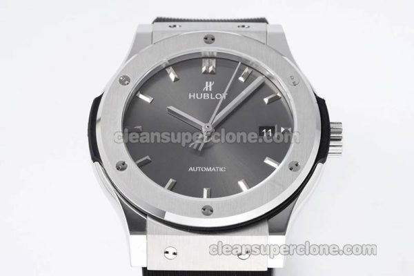 Classic Fusion replica watch details and pricing JJ Factory Hublot 542.NX Grey Rubber strap mechanical men