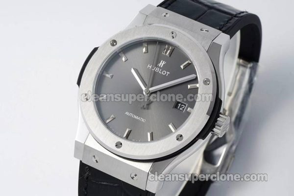Classic Fusion replica watch details and pricing JJ Factory Hublot 542.NX Grey Leather strap mechanical men