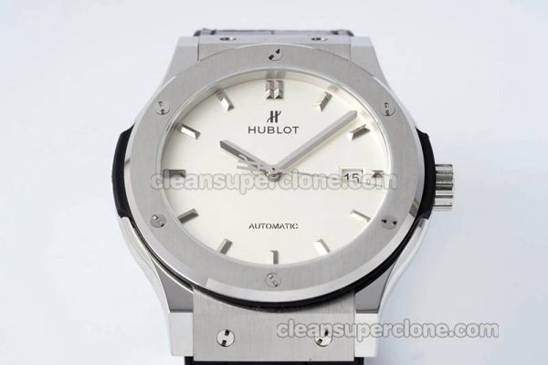 Classic Fusion replica watch details and pricing JJ Factory Hublot 542.NX white Leather strap mechanical men