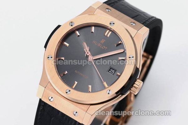 Classic Fusion replica watch details and pricing JJ Factory Hublot 542.OX Grey Leather strap mechanical men