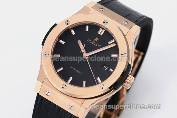 Classic Fusion replica watch details and pricing JJ Factory Hublot 542.OX black Leather strap mechanical men