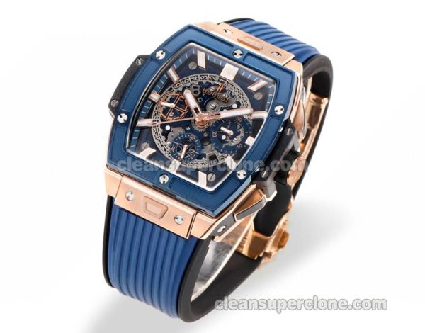 Big Bang replica watch details and pricing Hublot 642.OL Rose gold case blue bezel mechanical men