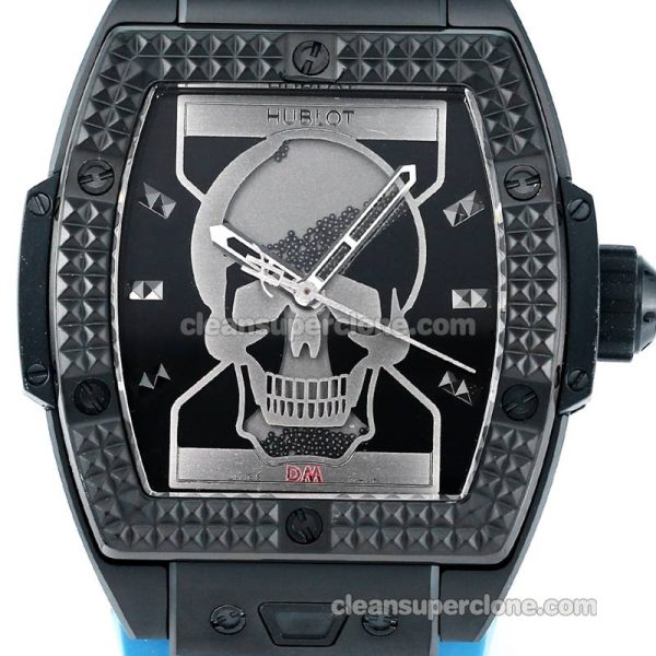 Big Bang replica watch details and pricing TW Factory Hublot 646.CI Skull Blue rubber mechanical men