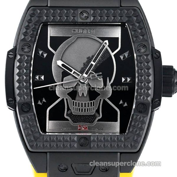 Big Bang replica watch details and pricing TW Factory Hublot 646.CI Skull yellow rubber mechanical men
