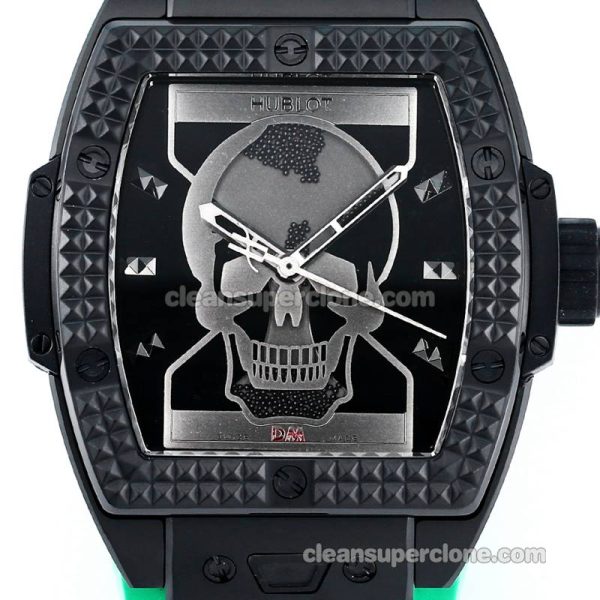 Big Bang replica watch details and pricing TW Factory Hublot 646.CI Skull Green rubber mechanical men