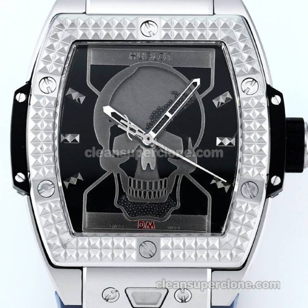 Big Bang replica watch details and pricing TW Factory Hublot 646.CI Skull blue rubber mechanical men