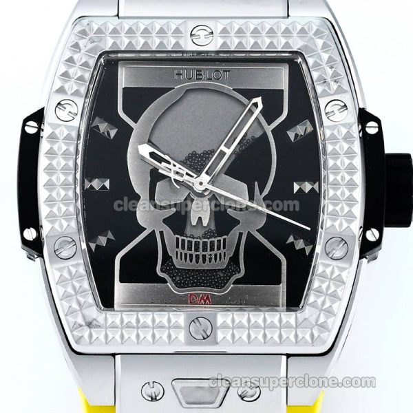 Big Bang replica watch details and pricing TW Factory Hublot 646.CI Skull yellow rubber mechanical men