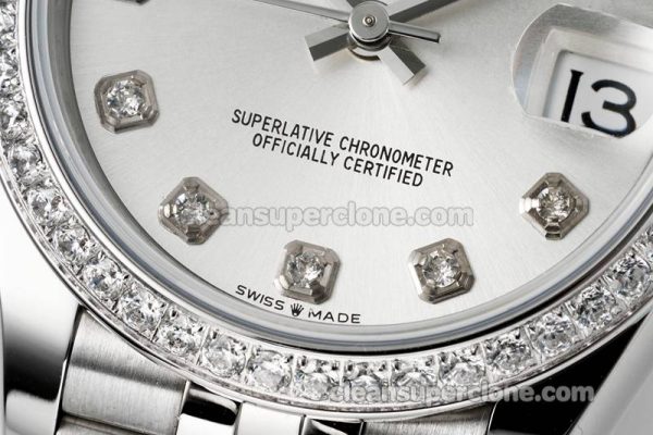 Rolex Super Clone watch picture and price ARF Lady-Datejust 278384 sliver Diamond bezel 31mm mechanical women