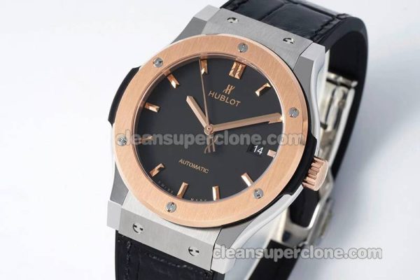 Classic Fusion replica watch details and pricing JJ Factory Hublot 542.NO black Leather strap mechanical men
