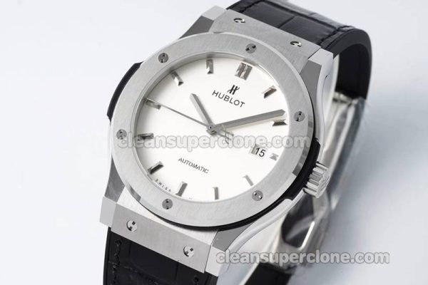 Classic Fusion replica watch details and pricing JJ Factory Hublot 542.NX white Leather strap mechanical men