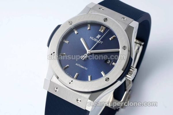 Classic Fusion replica watch details and pricing JJ Factory Hublot 542.NX blue Rubber strap mechanical men