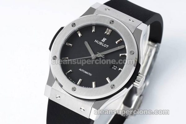 Classic Fusion replica watch details and pricing JJ Factory Hublot 542.NX black Rubber strap mechanical men