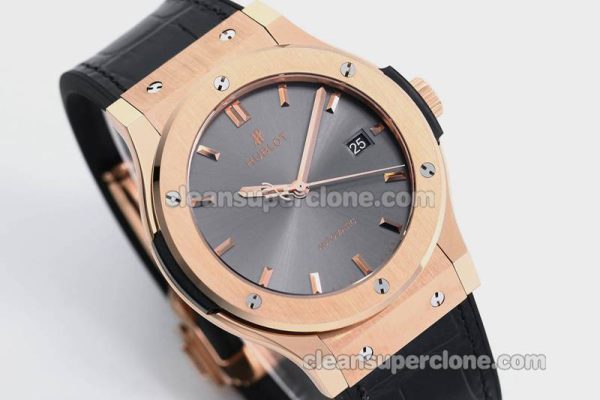 Classic Fusion replica watch details and pricing JJ Factory Hublot 542.OX Grey Leather strap mechanical men