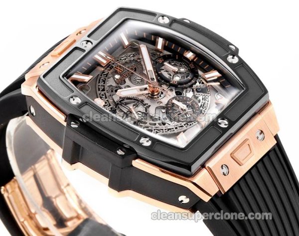 Big Bang replica watch details and pricing Hublot 642.OM Rose gold case black bezel mechanical men