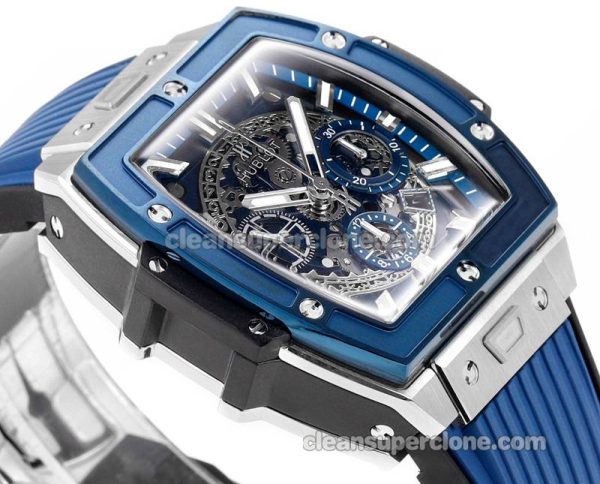 Big Bang replica watch details and pricing Hublot 642.NL Blue bezel blue strap mechanical men