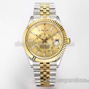 Sky-Dweller replica watch details and pricing Rolex 336933 gold Intermetallic mechanical men