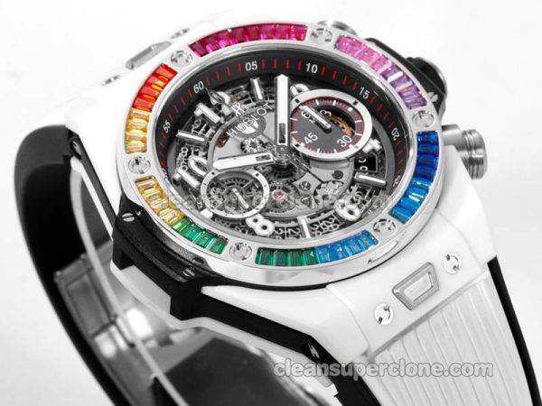 Big Bang replica watch details and pricing Hublot 411.JX Colored diamond ceramics mechanical men