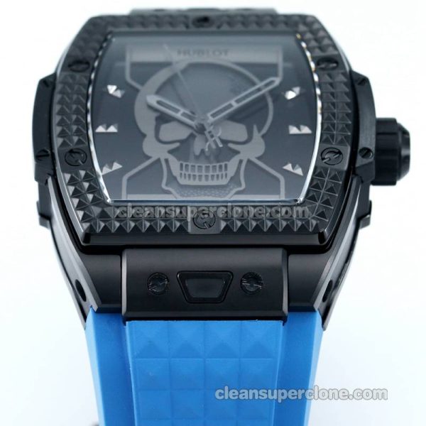 Big Bang replica watch details and pricing TW Factory Hublot 646.CI Skull Blue rubber mechanical men