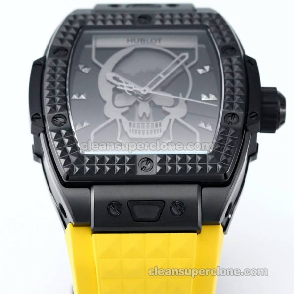 Big Bang replica watch details and pricing TW Factory Hublot 646.CI Skull yellow rubber mechanical men