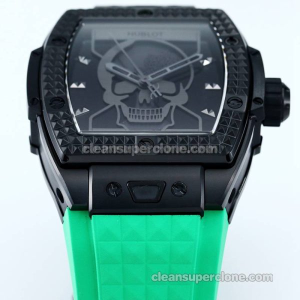 Big Bang replica watch details and pricing TW Factory Hublot 646.CI Skull Green rubber mechanical men