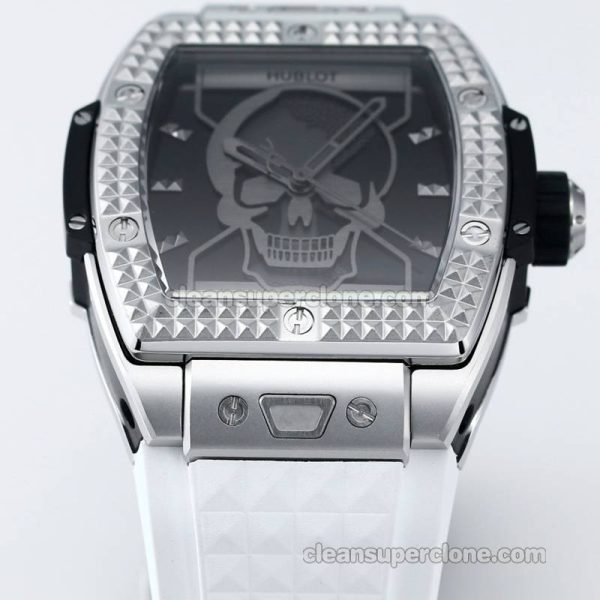 Big Bang replica watch details and pricing TW Factory Hublot 646.CI Skull white rubber mechanical men