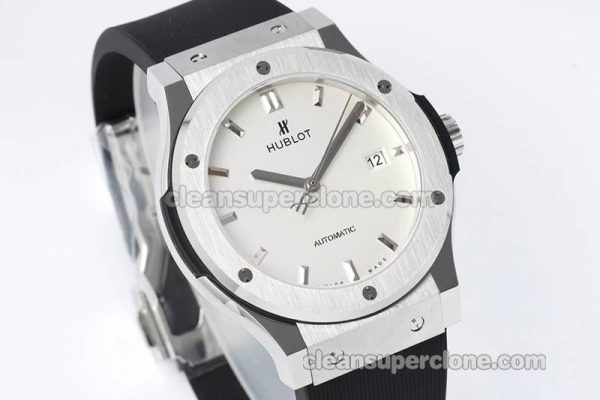 Classic Fusion replica watch details and pricing JJ Factory Hublot 542.NX white Rubber strap mechanical men