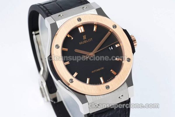 Classic Fusion replica watch details and pricing JJ Factory Hublot 542.NO black Leather strap mechanical men