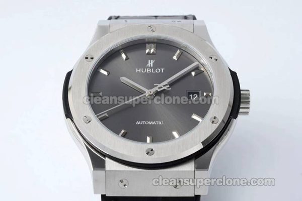 Classic Fusion replica watch details and pricing JJ Factory Hublot 542.NX Grey Leather strap mechanical men